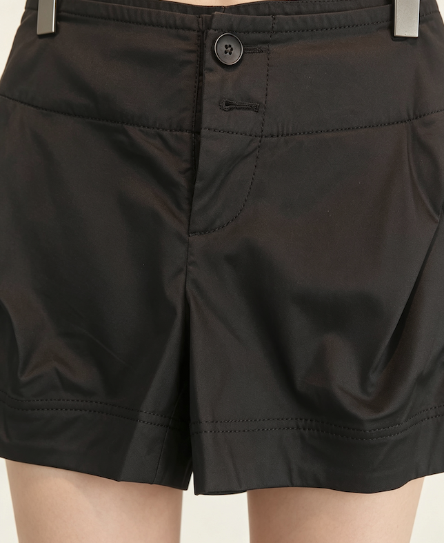 High Waist Pleated White Casual Shorts - 图片 2