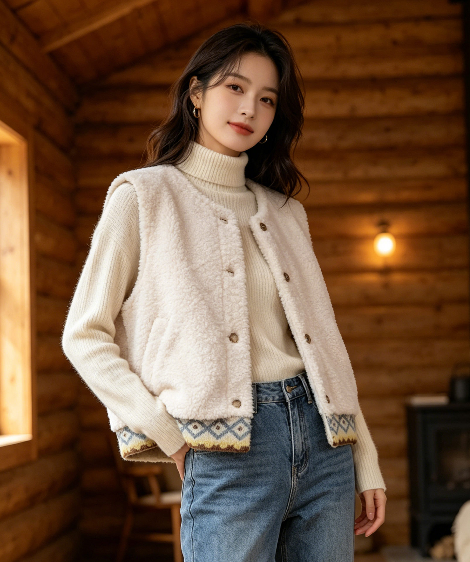 Muse Casey Cheese Beige Vest - Image 2